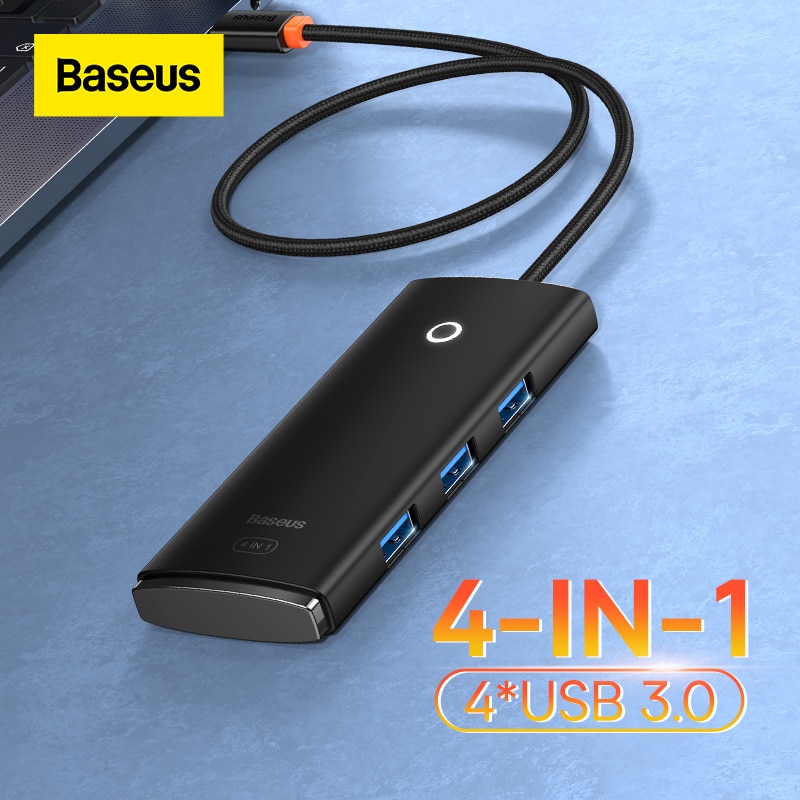 Baseus Usb Hub 4 In 1 Usb C Hub Usb Type C Naar Multi Usb 3.0 Adapter Voor Macbook Pro air Huawei Mate 30 USB-C 3.0 Splitter