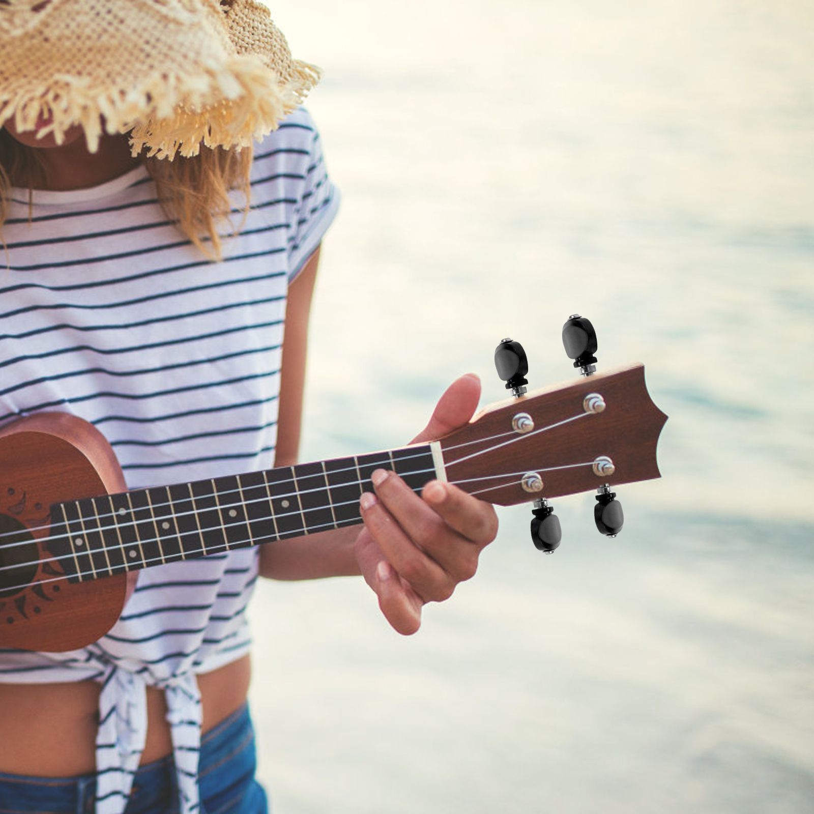 4 Stück Klavierknöpfe Ukulele Saiteninstrumente Abs Banjo Stimmwirbel Ersatz