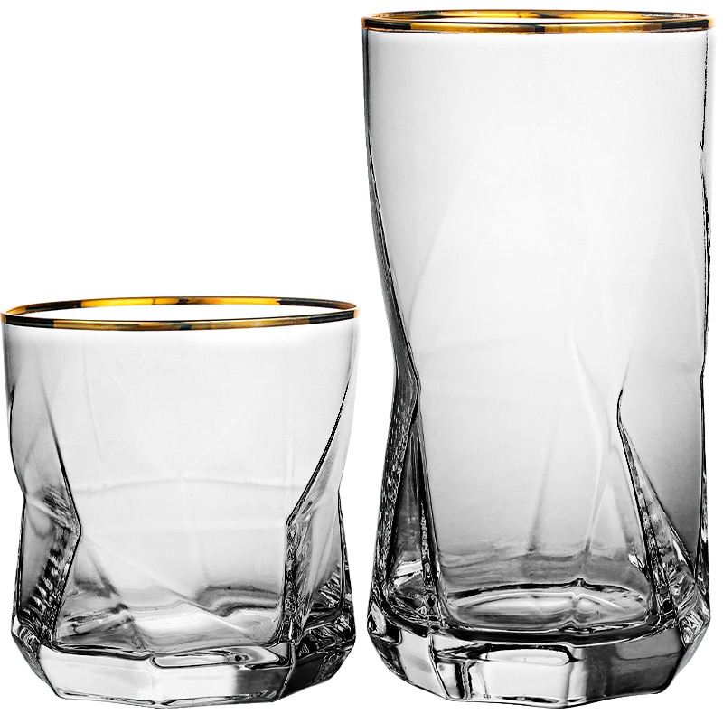 Nordic Geometry Glass, Whisky Glass, Drinking Glass for Water, Milk, Juice