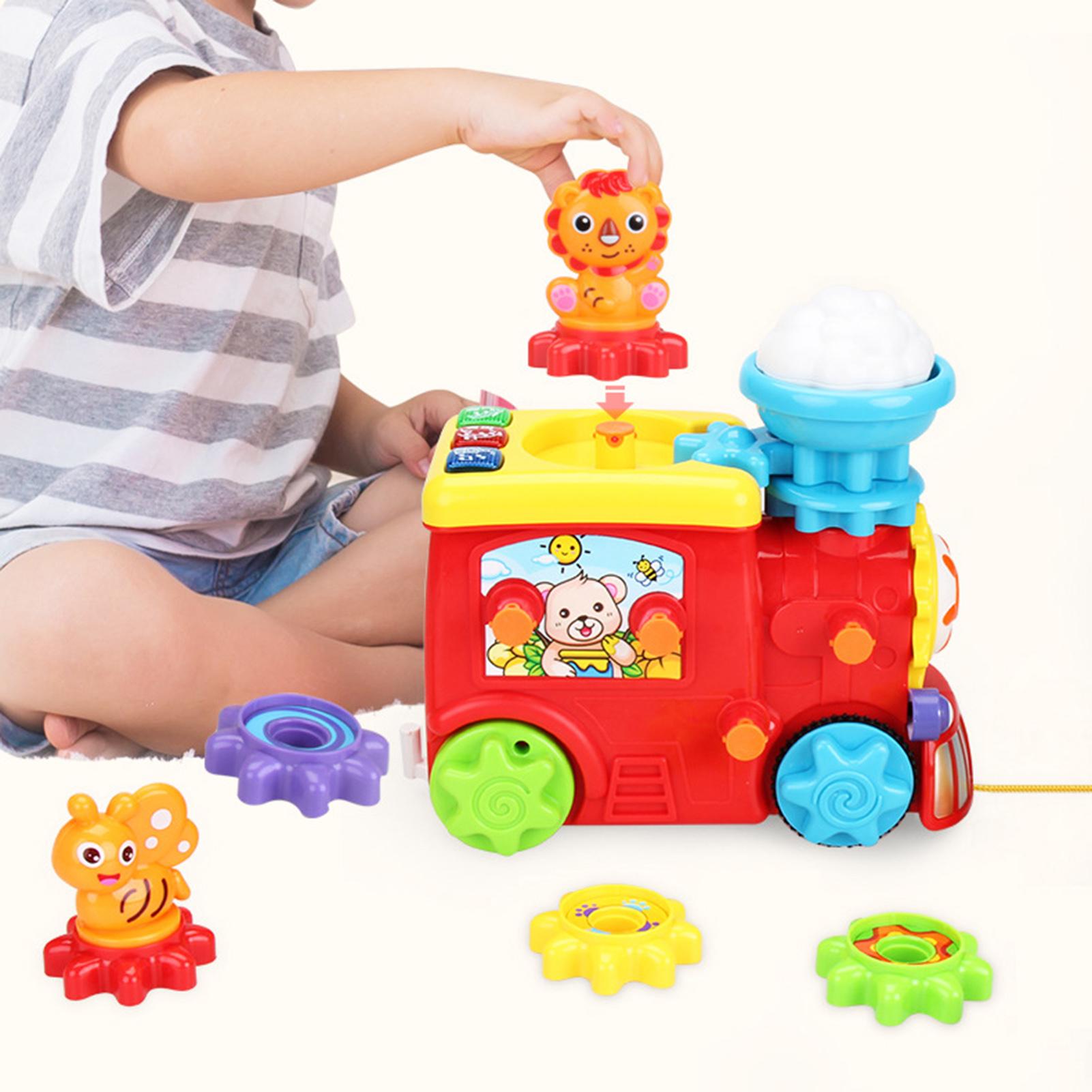 Cartoon Dier Trein Gear Splicing Diy Montage Educatief Speelgoed Kids Set