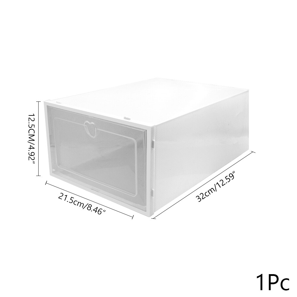 1Pc Opvouwbare Clear Schoenen Opbergdoos Schoenendoos Lade Organizer Huishoudelijke Diy Schoenendoos Lade Divider Thuis Opslag Stapelen: 32x21.5x12.5cm white