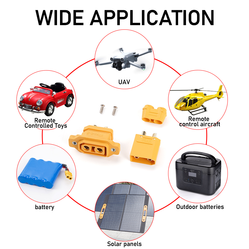 XT90NE-F Lithium-Batterie-Ladestecker Netz stecker fest männlich/weiblich Kopf geschweißt Typ Vergoldung Terminal neue Energie Stecker
