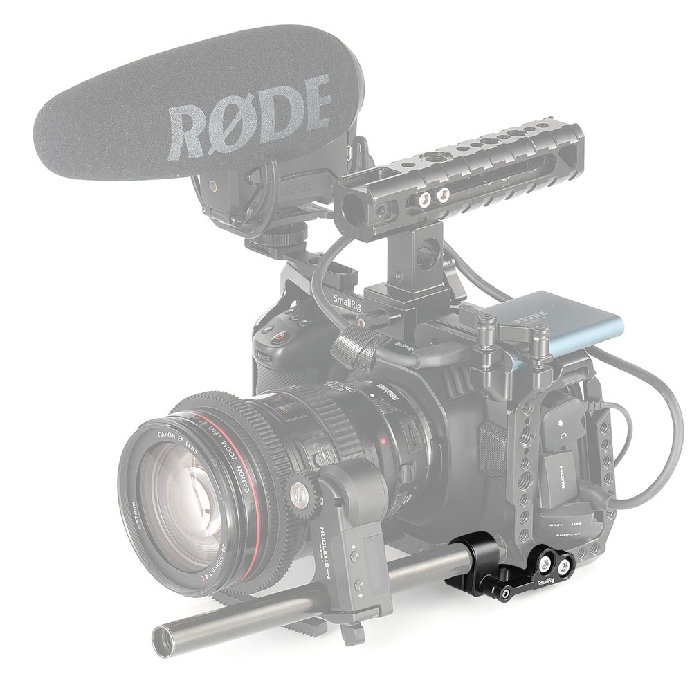 SmallRig 15mm Single Rod Clamp for BMPCC 4K / BMPCC 6K Cage To Mount a Follow Focus Motor like for Tilta Nucleus Nano 2279