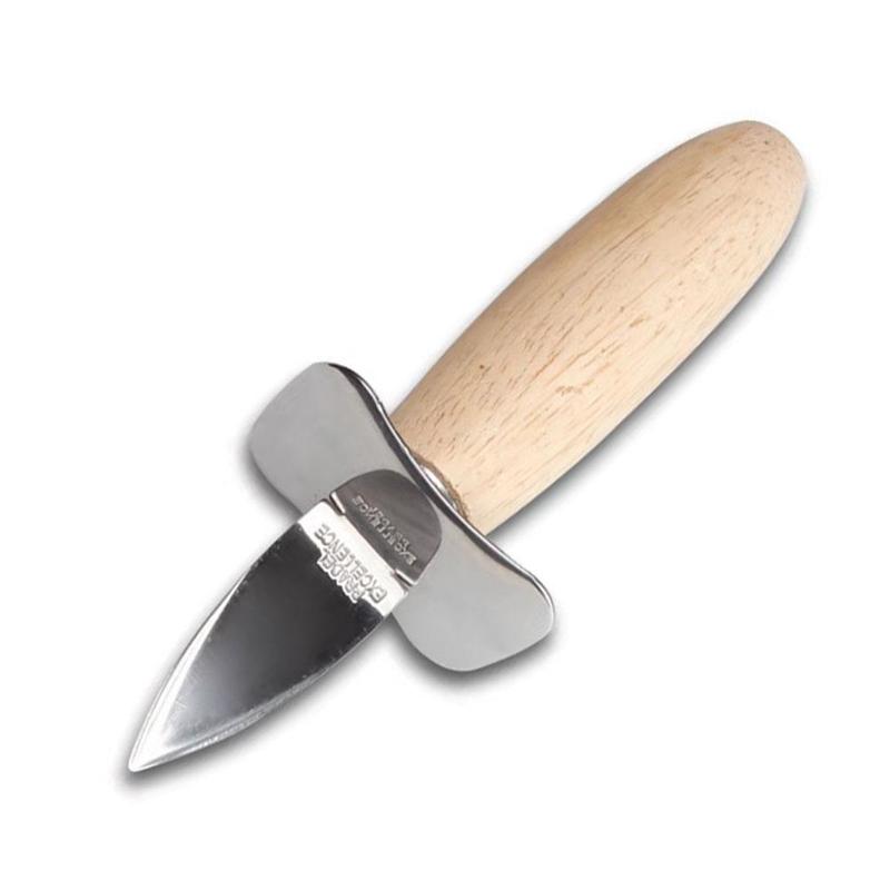 1pc Portable Stainless Steel Seafood scallop pry knife with wooden handle Oyster knives Sharp-edged Shucker Shell Seafood Opener: 1pc
