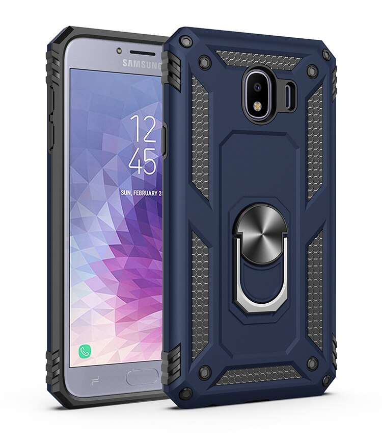 Luxus Rügestochen Weichen Stoßfest fallen Für Samsung Galaxis J4 J4 Plus J400F/DS SM-J415F/DS J415FN Silikon stoßstange Harte PC Abdeckung: J4 Plus 2018 J415 / Blau