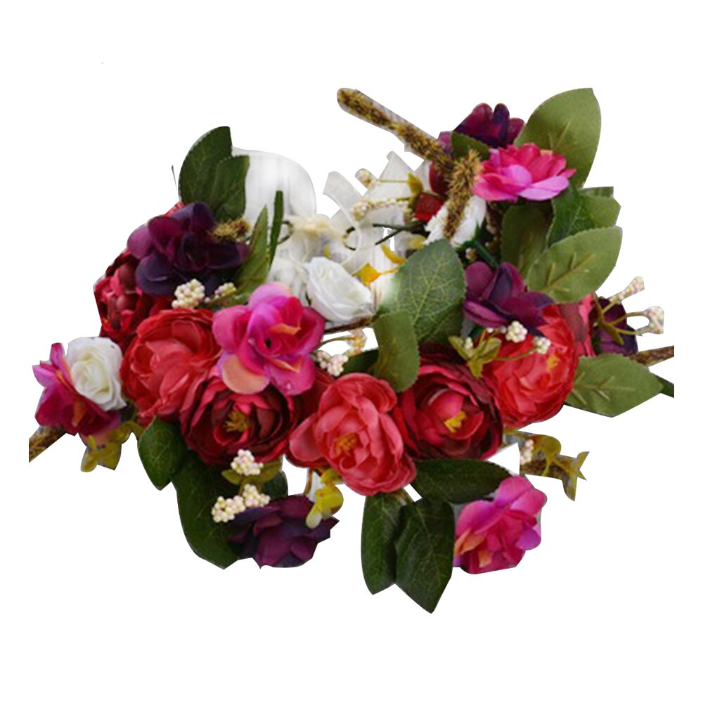 Casamento festa de dama de honra grinalda casamento flor coroa cabeça banda grinalda boêmio noiva seaside férias acessórios de cabelo: Rosa profundo