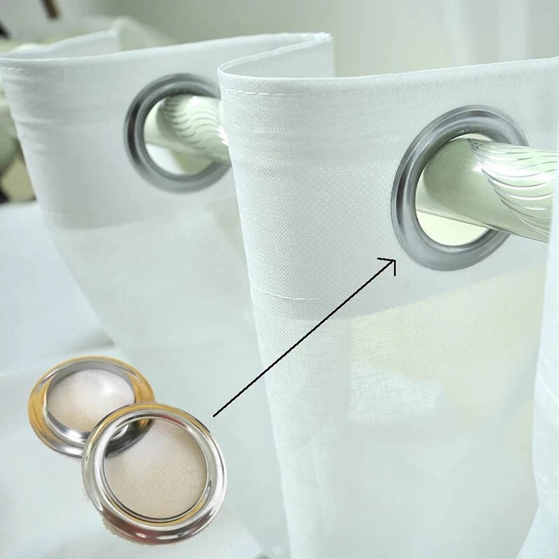 Anillos de Metal plateados para cortina colgante superior, , ojales de Metal baratos, accesorios de ojal