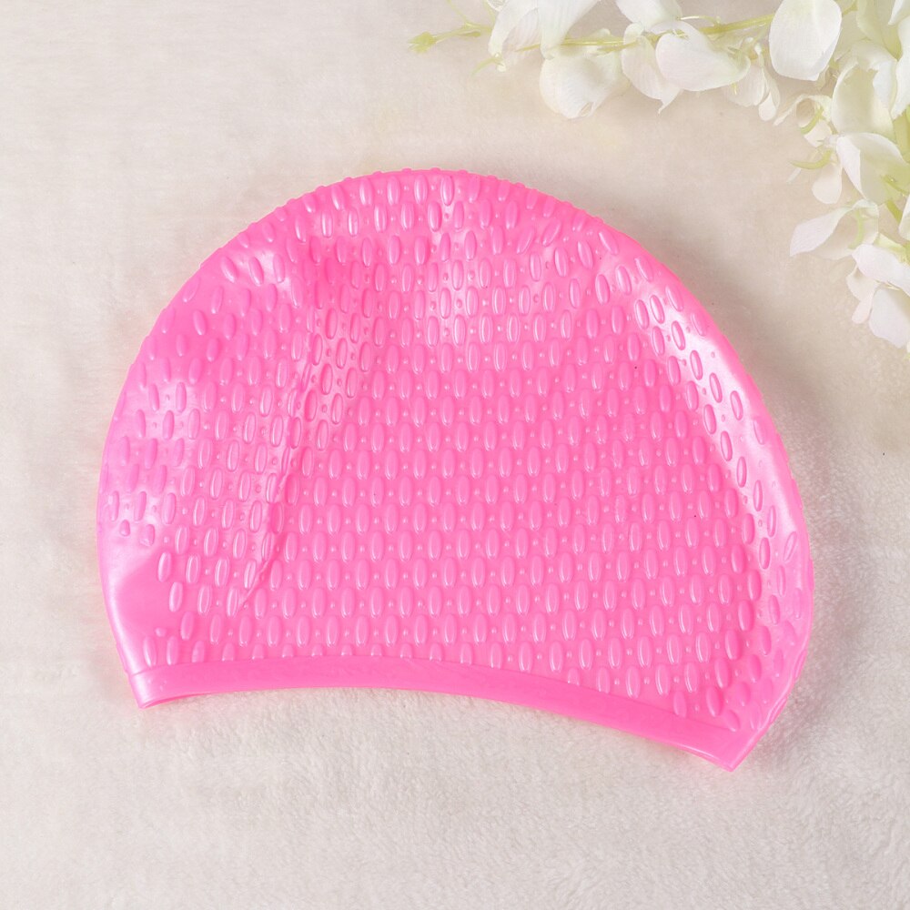 Swimming Cap Hat Water Pattern Waterproof Silicone Nontoxic Swimming Cap Hat Men Girls Boys Sporty Bathing Cap(Black): Pink