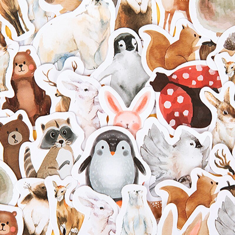 46Pcs/box Cute Animal farm Decoration label Multifunction Scrapbooking Sticker DIY Dairy Decoration