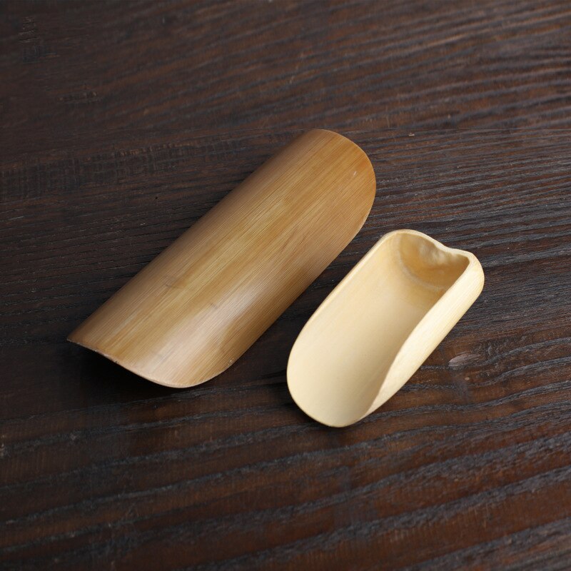 Colher de chá kung fu de bambu natural, colher de chá e matcha, acessórios para chá, utensílios da cerimônia de fabricação