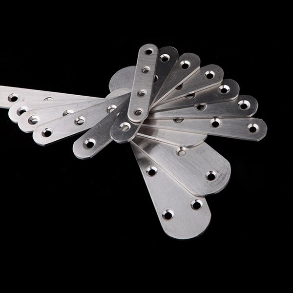 10pcs 180 degree angle steel straight connector stainless steel sheet metal parts fixed code font angle bracket