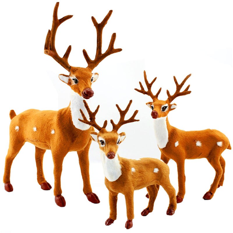 Julepynt, jul sika hjorte brugt til at trække en kane , 30/43/50cm simulering hjorte legetøjsdekoration jul