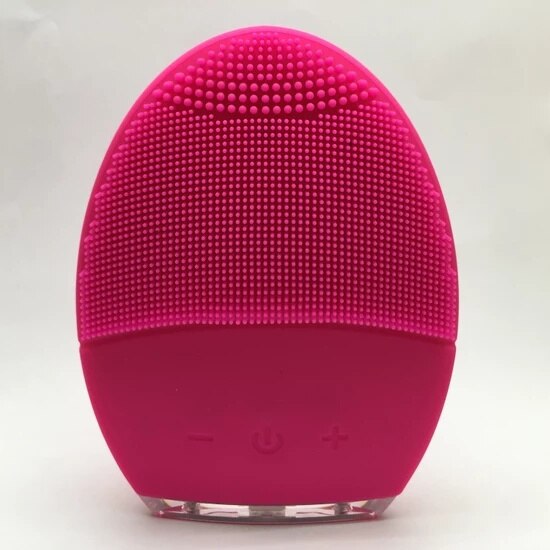 Ansiktsrengöring luna 3 vibrerande silikonmassageverktyg fuchsia afg -098