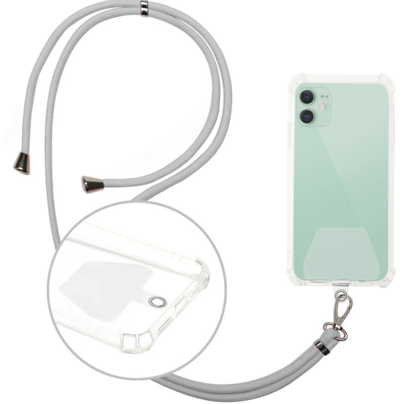 Telefon Schlüsselband Verstellbare Abnehmbare Nacken Kabel Schlüsselband Gurt Telefon Sicherheit Halteseil Für Alle Handys Und fallen Kombination Zubehör: grau