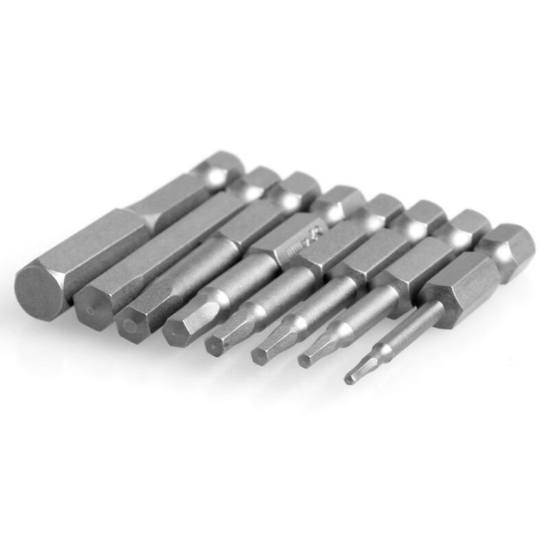8 Stuks Set 50Mm 1/4 Inch Hex Shank Magnetic Hex Schroevendraaier Bits Elektrische Driver Bits Schroevendraaier Boor s2 H1.5-H8