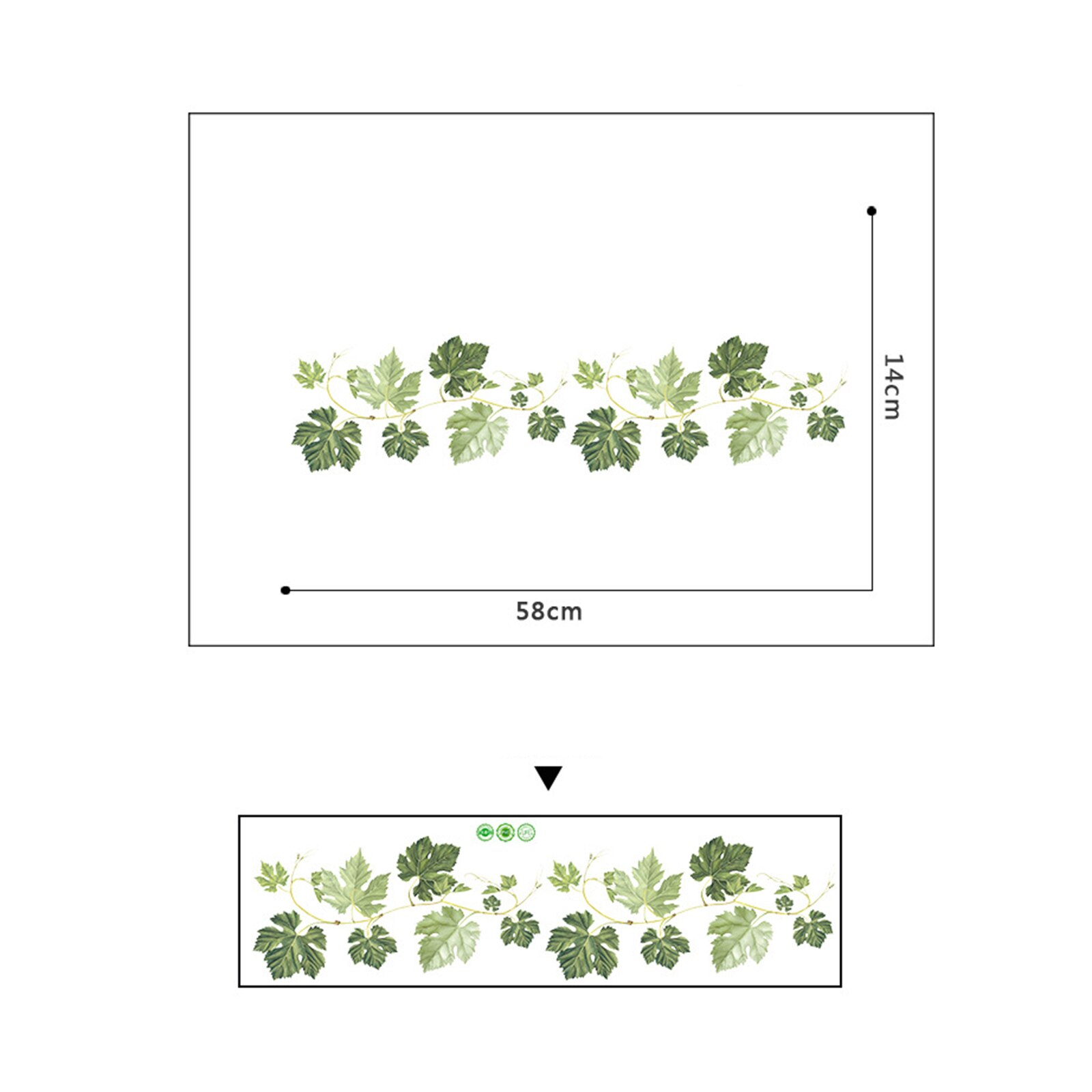 Ivy Wall Decals, Green Vines Wall Borders Vinyl Sticker for Bedroom Living Room Kitchen