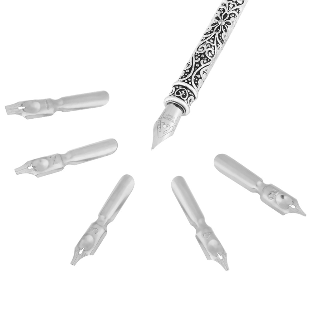 Engels Kalligrafie Veer Dip Pen Schrijven Inkt Set Briefpapier Box met 5 Nib Huwelijkscadeau Quill Vulpen pen