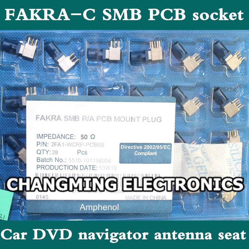 Amphenol fakra-c smb pcb stikkontakt bil dvd navigator antennesæde (arbejder  )50 stk