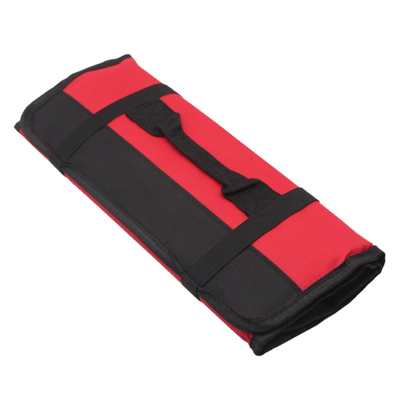 Multifunctionele Oxford Doek Vouwen Wrench Roll Bag Tool Storage Pouch Portable Case Organizer Houder TN99: Red black