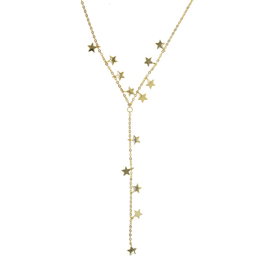 Collier en Y, pendentif étoiles en cuivre, pendentif ras du cou, bijoux dorés, ajustable, SEXY, à la , pour femmes, déclaration