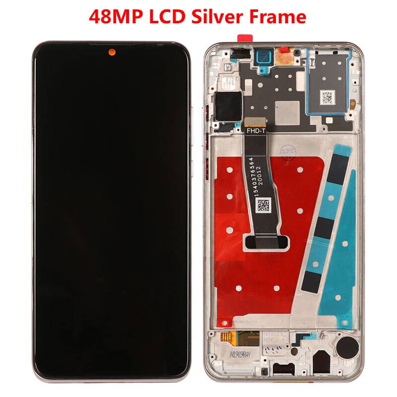 Display Voor Huawei P30 Lite Lcd Touch Screen Voor Huawei P30 Lite MAR-LX1A LX1B LX2 L21A L01A Lcd Vervanging met Frame: 48MP LCD SilverFrame