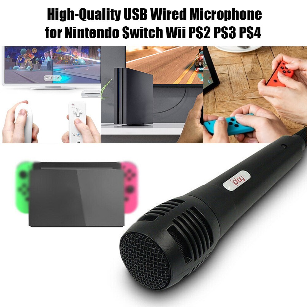 USB Karaoke Microphone for Nintendo Switch Wii Wii U PS4 PS3 Xbox One PC