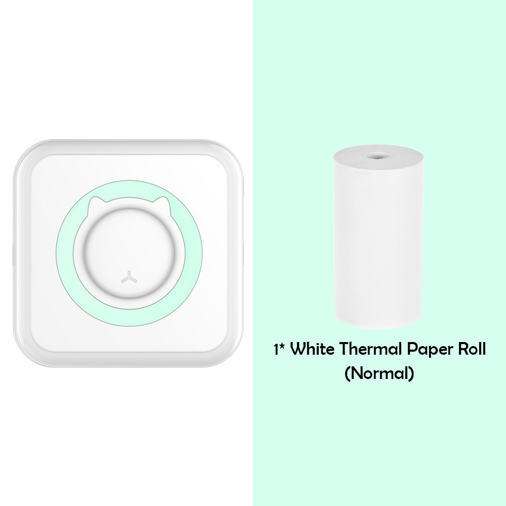 C15 Pocket Thermal Printer Portable Mini Wireless BT Connect 200dpi Photo Label Memo Wrong Question Printing: Green A