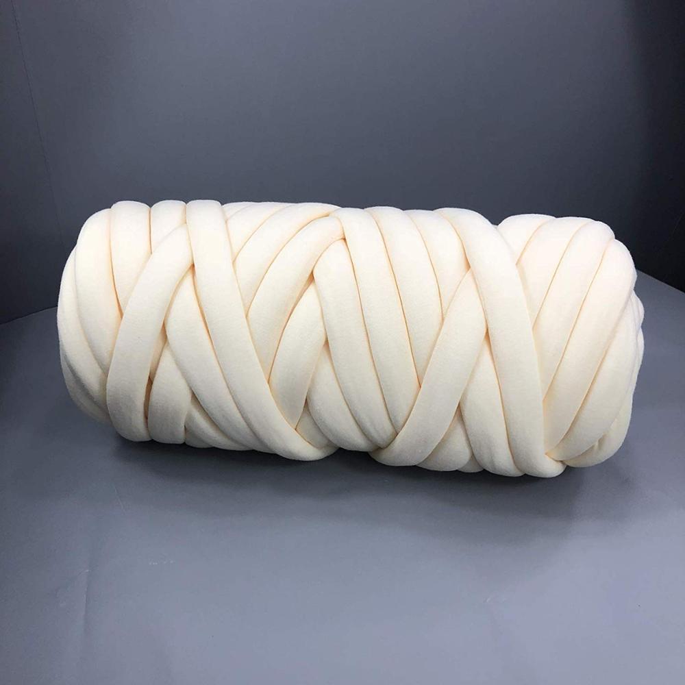 1000G Super Chunky Knit Deken Garen Vegan Gevlochten Zachte Deken Garen Arm Breien Tapijt Tapijten Gooi Deken Garen Omvangrijk garen: cream