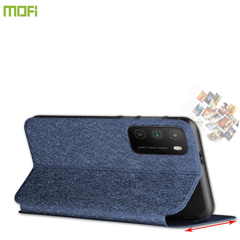 Étui à rabat en cuir et Silicone pour Xiaomi Poco M3, Coque Capas MOFi originale, résistant aux chocs, étui de luxe pour livres