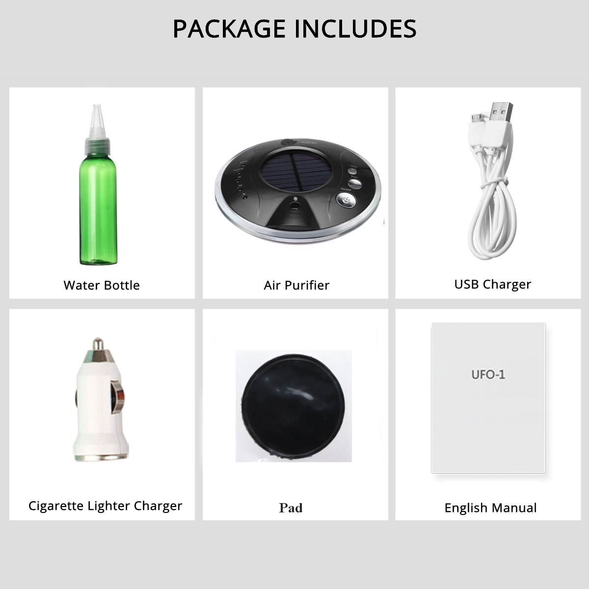 Portable Solar USB Car Vehicle Air Purifier Humidifier Aromatherapy Anion Fresh Oxygen Bar for Car Home Office Bedroom