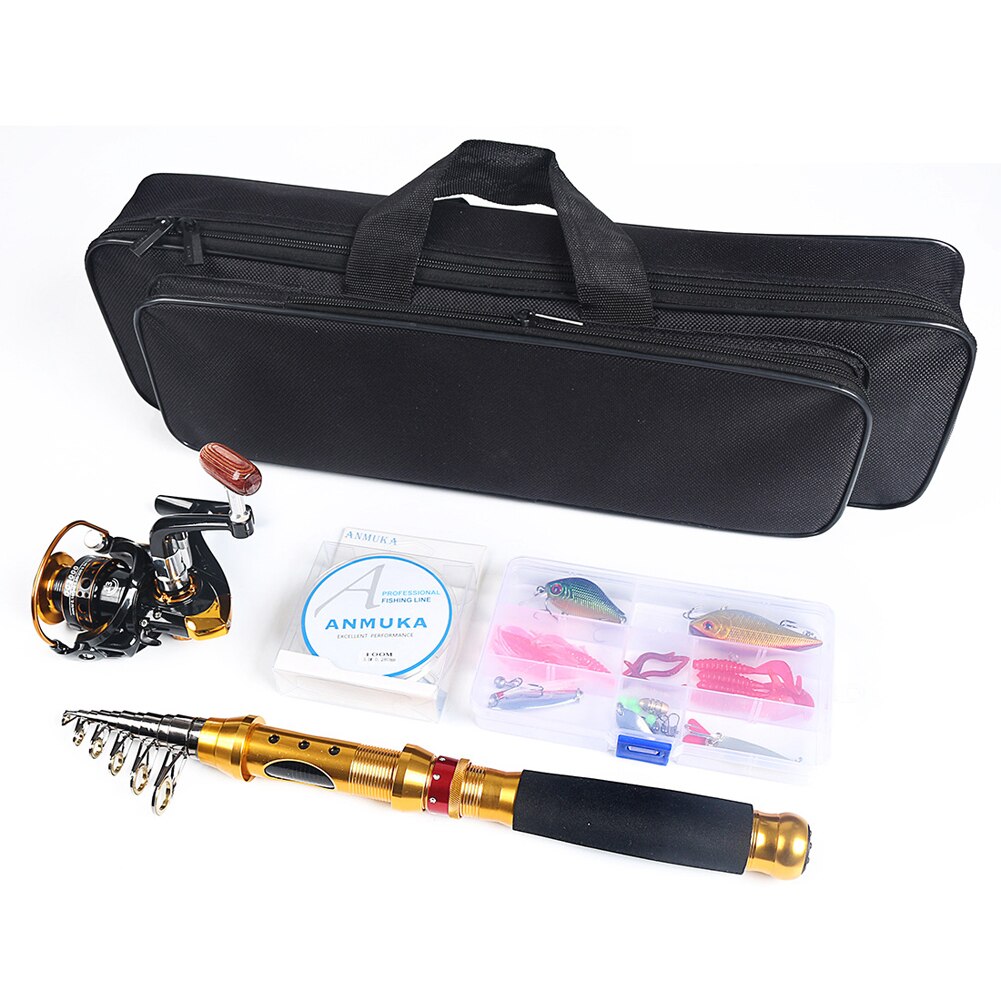 31pcs/Box Tackle Kits Fishing Lures Hooks Full Kit Pole Lead Hook Stop Beads Hard Bait Fishing Reel with Spinning Reel