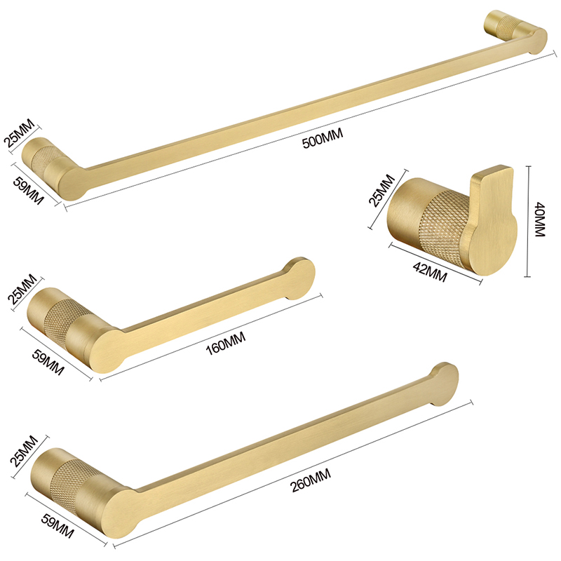Brushed Gold Brass Coat Hook Paper Towel Holder Towel Hook Towel Ring Bath Towel Rod Kitchen Bathroom Accessories