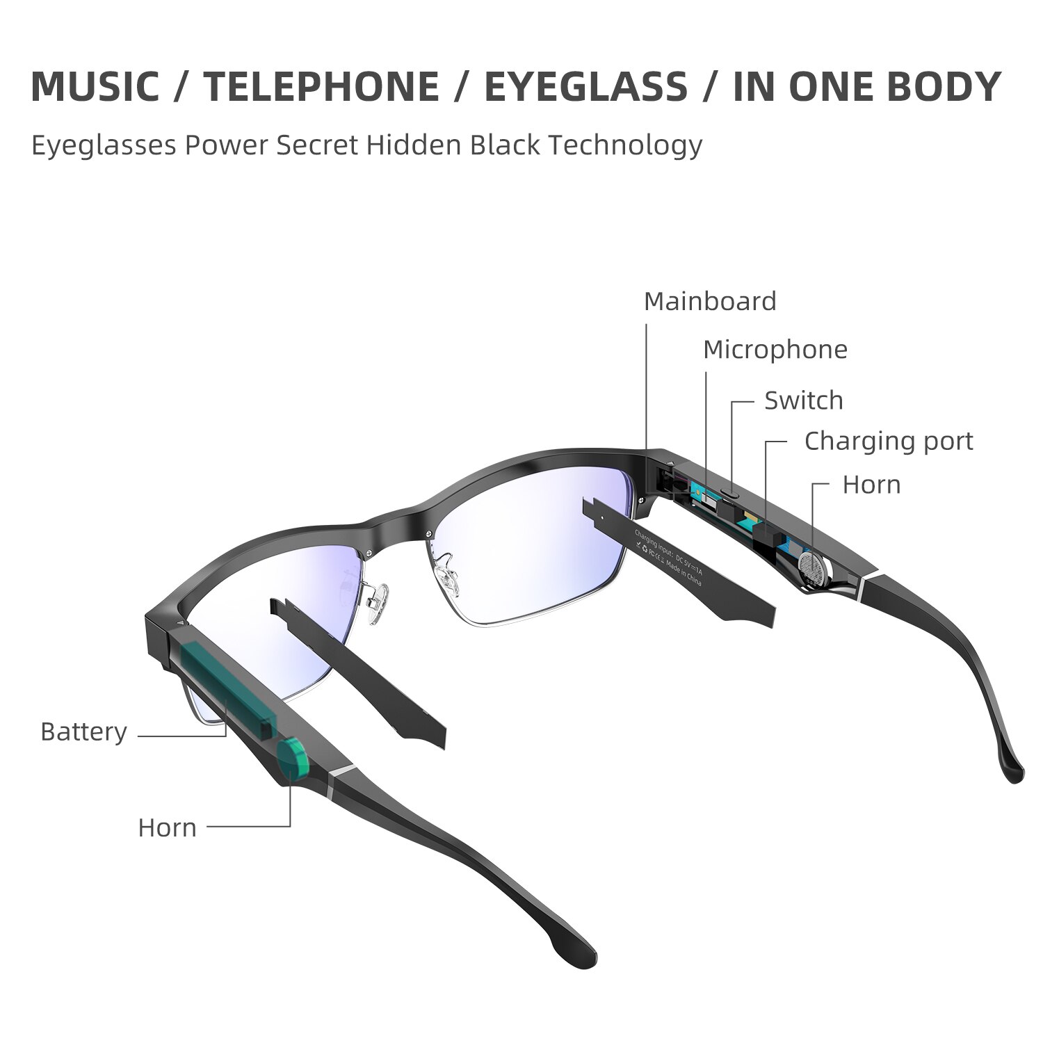 Gafas deportivas con micrófono y Bluetooth para escuchar música, con manos libres y luz azul, impermeables