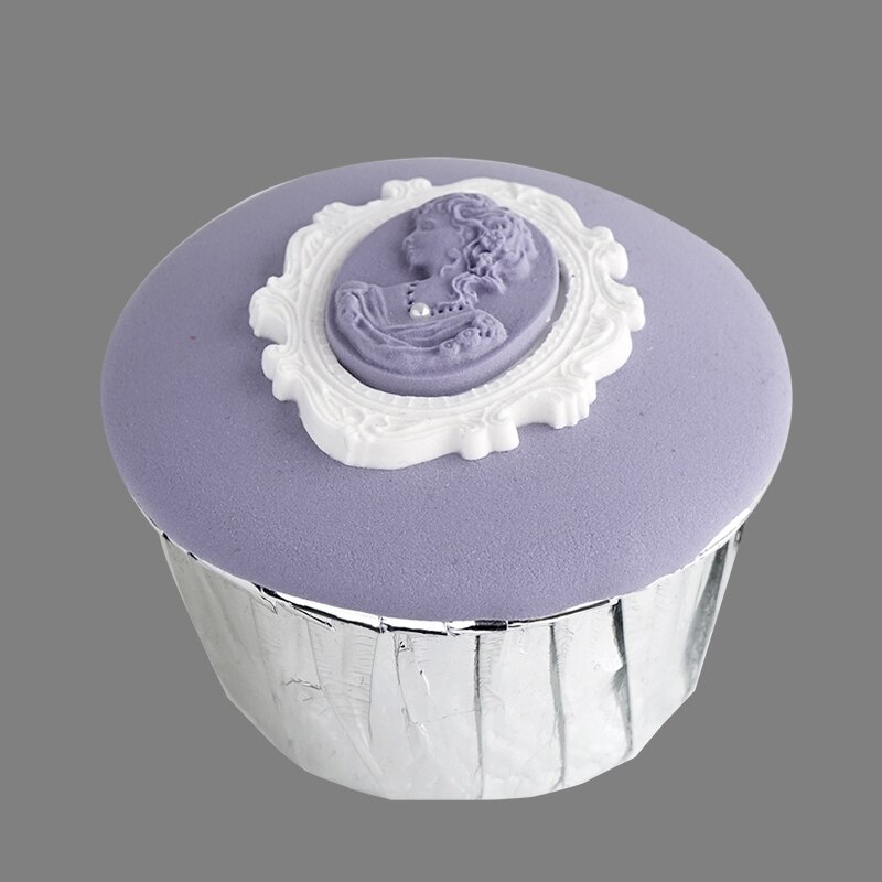 Paars simulatie fondant cake Cupcake model: Army Green