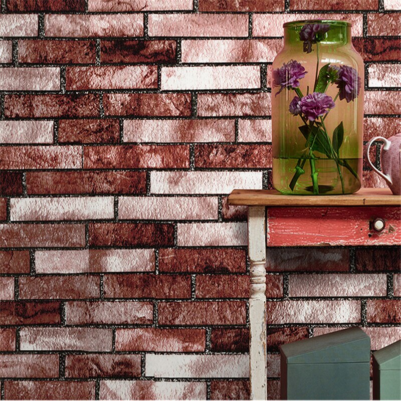 self-adhesive wallpaperRetro brick pattern waterproof scrubable antiquerestaurant hotel background wall dormitory wall sticker