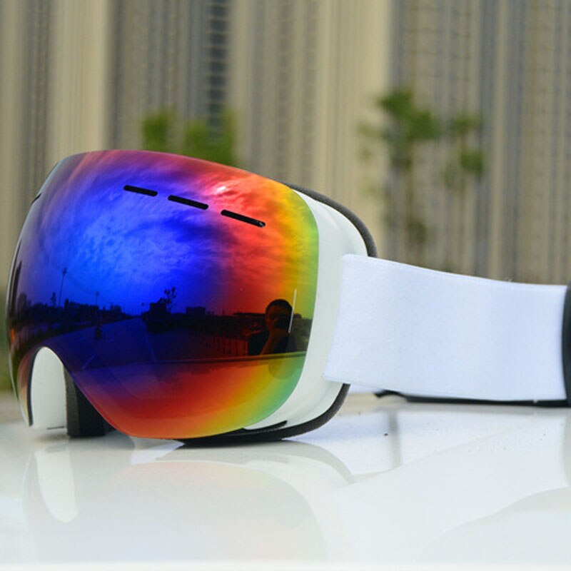 Winter Brille Anti-Nebel-Ski draussen UV Schutz Skifahren Brillen Sport Winddicht Snowboard Schneemobil Männer Frauen Gläser Maske: Weiß Grün