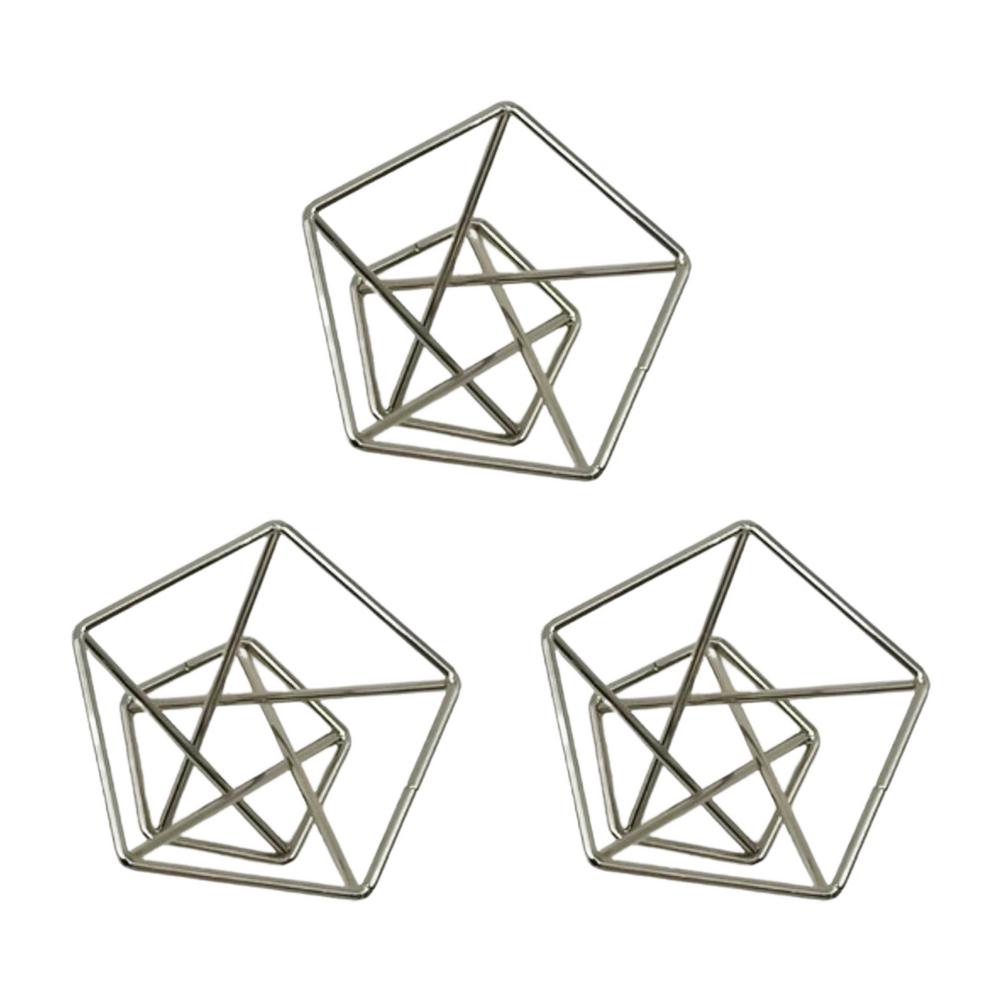 3 stk geometrisk blomsterstativ stander bregne plantestativ jern blomstervase unik jern blomsterstativ til sukkulent plante mini: Flis