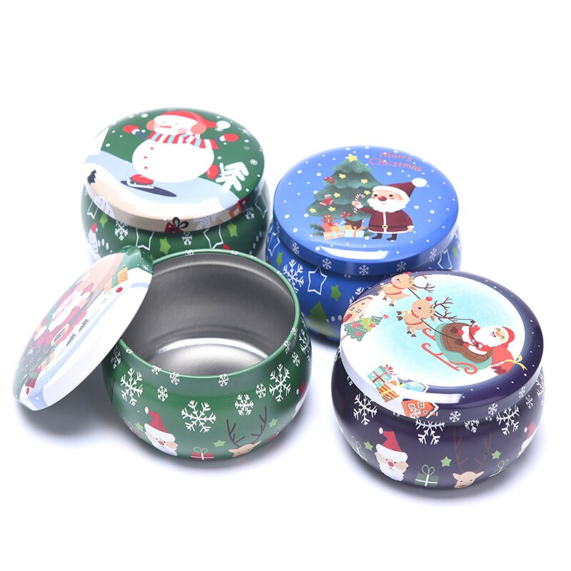 Botes de lata fabricación de velas para Navidad, recipientes para decoraciones navideñas, caja de almacenamiento de , Caja Sellada a prueba de humedad, 1 ud.