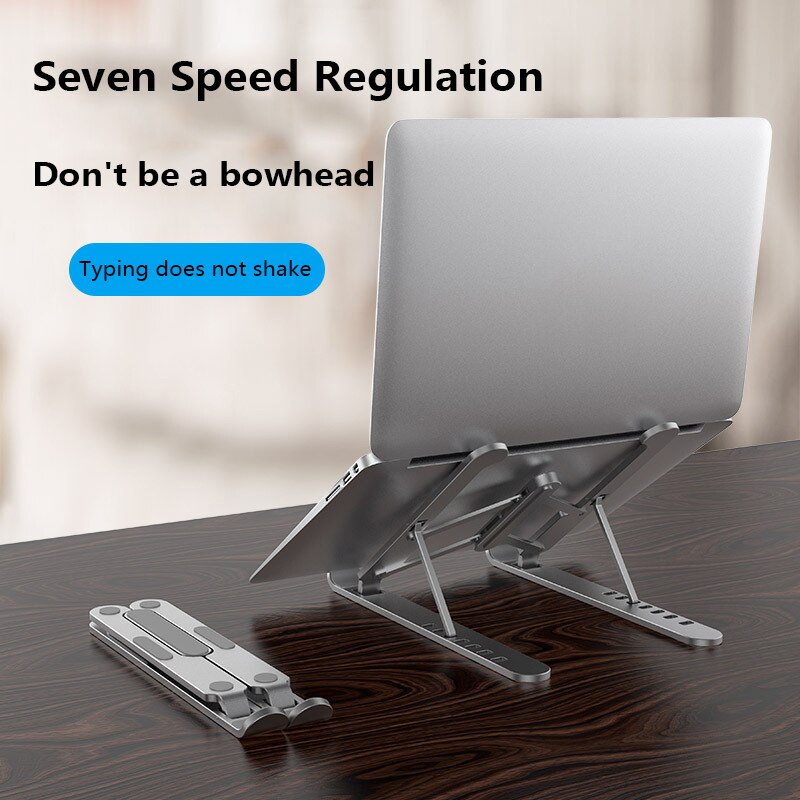 Foldable Adjustable Aluminum Laptop Tablet Stand Portable Desktop Holder Mounts 7-speed Height Adjustment Laptop Stand
