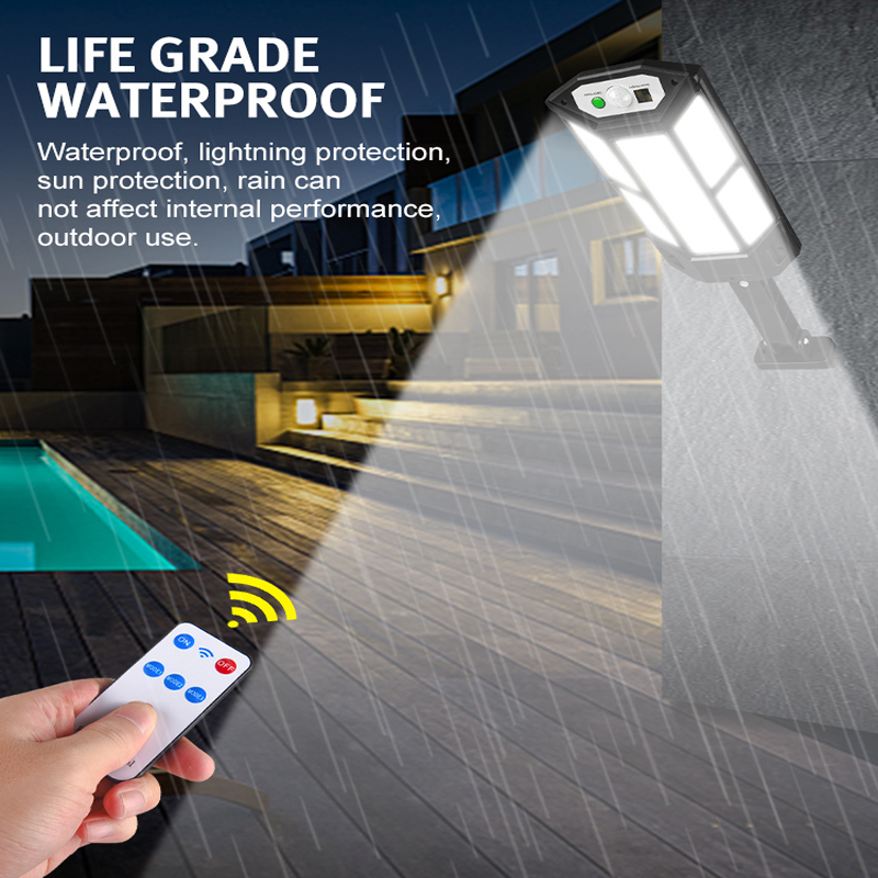 Solar LED Motion Sensor Lamp Outdoor Waterproof Garden 3 Sensing Modes Wall Light For Patio Yard Porch Balcony Fence Exterior