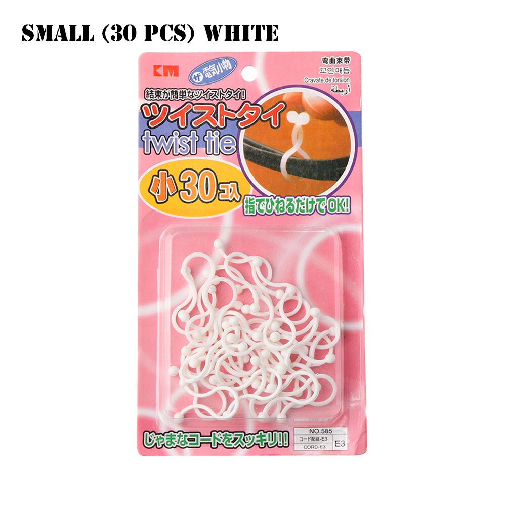 20/30 Stck dauerhaft Draht Clip Verschluss Halfter Gewinde Kopfhörer Kabel wickeln Linie Wickler Twist Krawatte Kabel Veranstalter Draht Clip: klein Weiß
