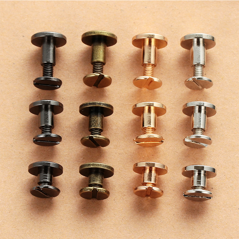 10 sarjaa kiinteä ruuvi naula niitti kaksinkertainen litteä päävyö/hihna niitit matkatavarat nahka metalli askartelu kupari 5mm/6.5mm/8mm vaate niitti
