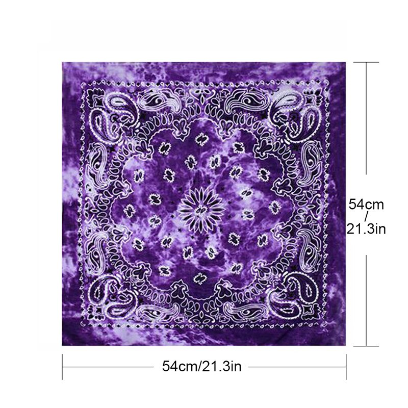Tie Dye Hip Hop Cotton Bandana Square Scarf Headwear Headband Scarf Gradient Color Print Handkerchief For Women Men