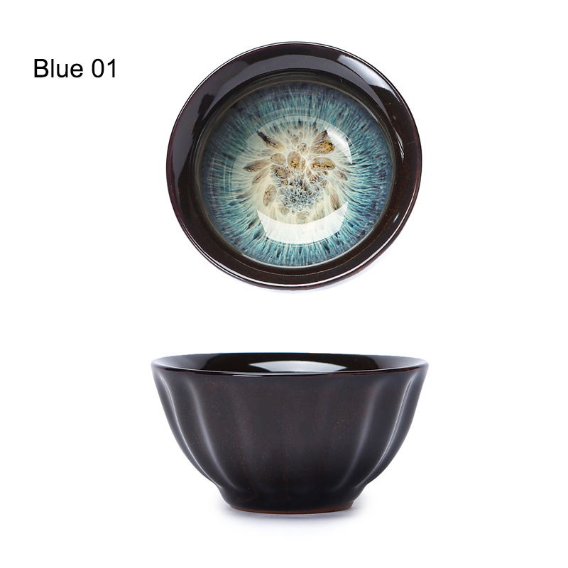 Colorful starry teacup,temmoku glaze tea cup,Kung fu cup Build kiln ceramic cup Teacup,Chinese Jingdezhen Beautifully artwork: 01