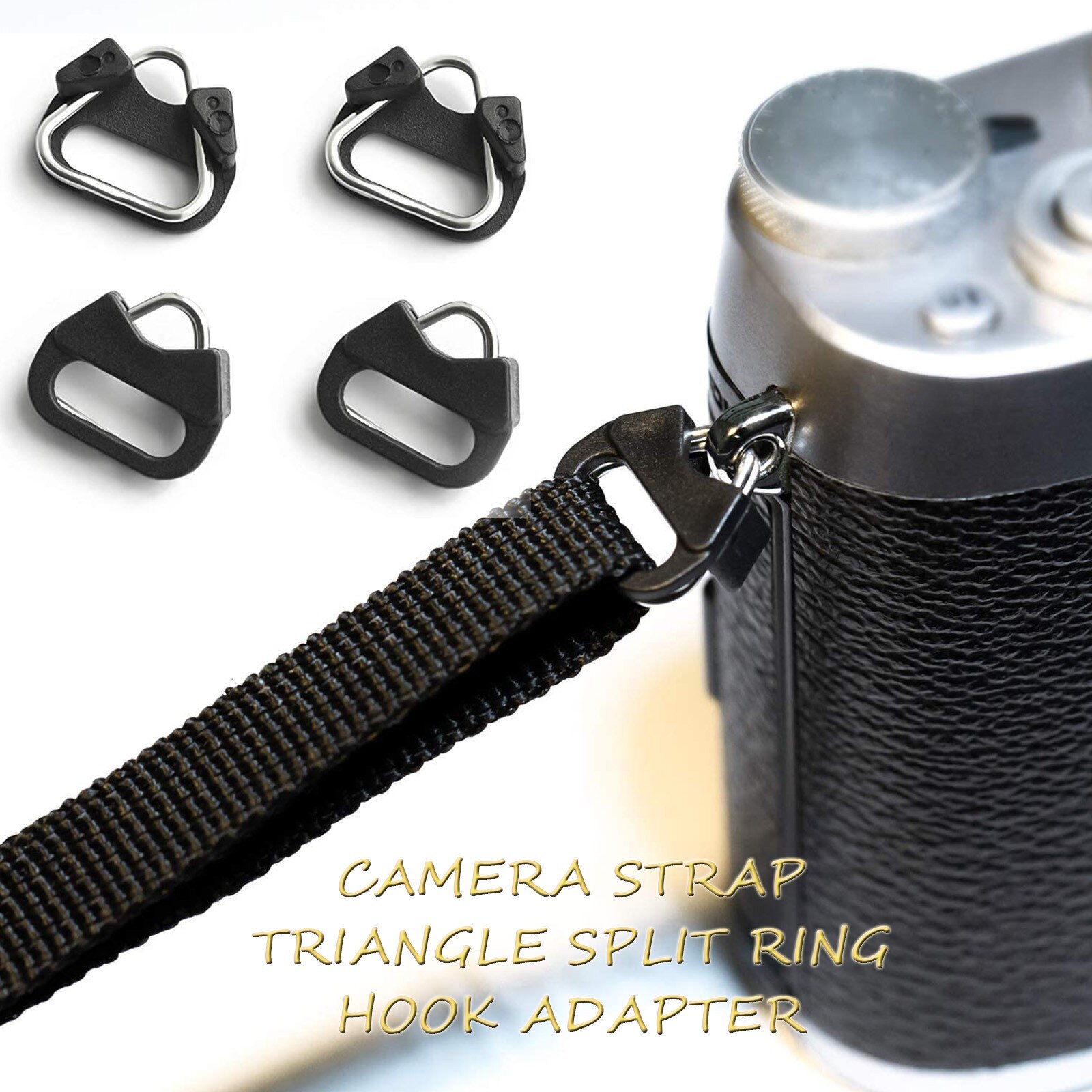 Practical Stainless Steel Lug Ring Camera Strap Triangles Split Ring Hook Adapter 4PCS Utility products Home accessories