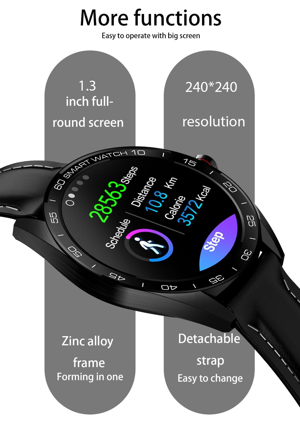 K7 écran rond montre intelligente fréquence cardiaque pression artérielle moniteur de sommeil Smartwatch Fitness Tracker horloge pour hommes pk Huawei