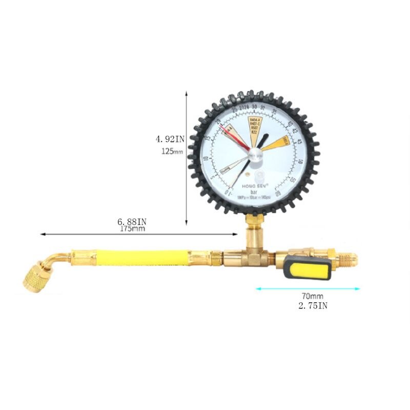 Nitrogen Pressure Test Gauge Regulator for R134a R22 R407C R410A for Car Central Conditioner Air Conditioning Refrigerant