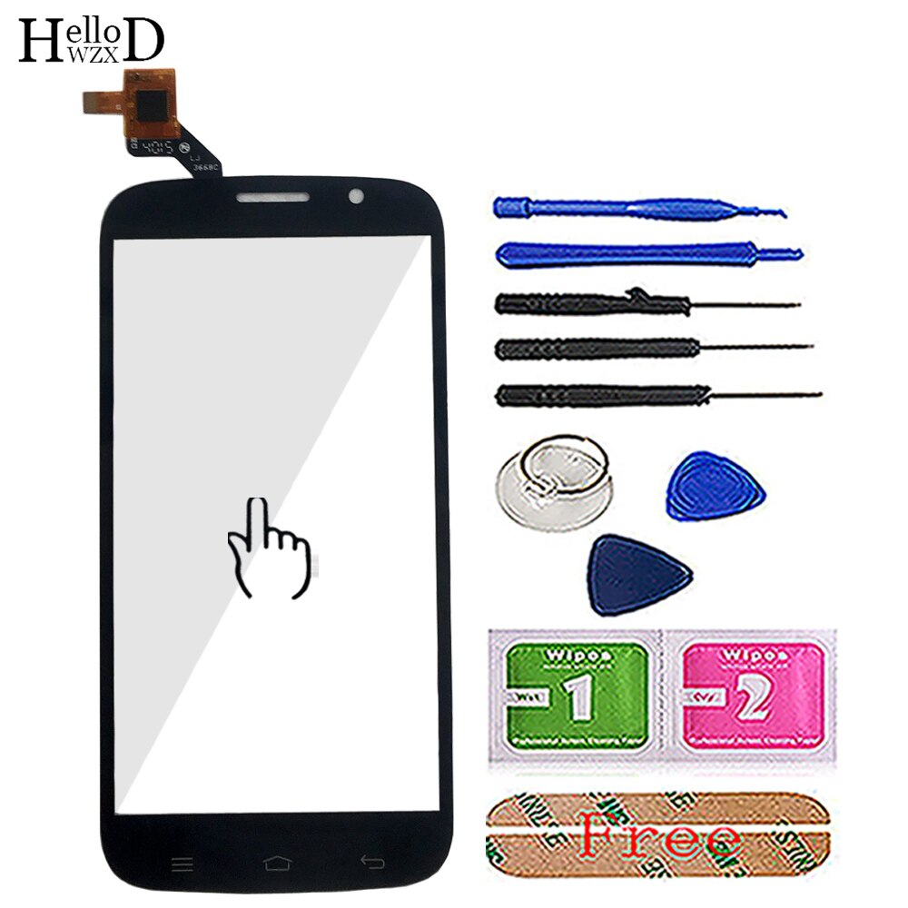 Pantalla táctil móvil para DEXP Xion X5 Dexp X5 Panel digitalizador de pantalla táctil de vidrio frontal Sensor de pantalla táctil herramientas 3M pegamento toallitas