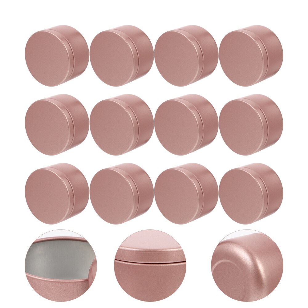 12 Stuks Metalen Kaars Blikken Kaars Container Reizen Tins Diy Kaars Maken Potten Multifunctionele Lege Containers: Pink