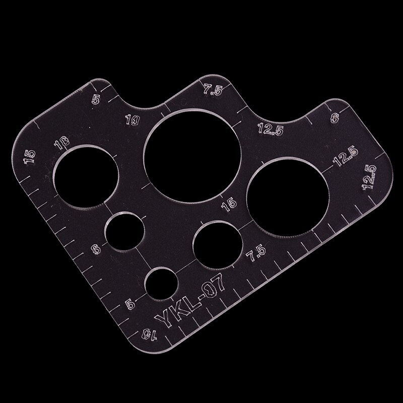 Regla de acrílico redondeada R Rules, herramienta de suministro DIY, plantilla de tamaño completo para regla de dibujo de de estilo de cuero hecho a mano, 1 Uds.